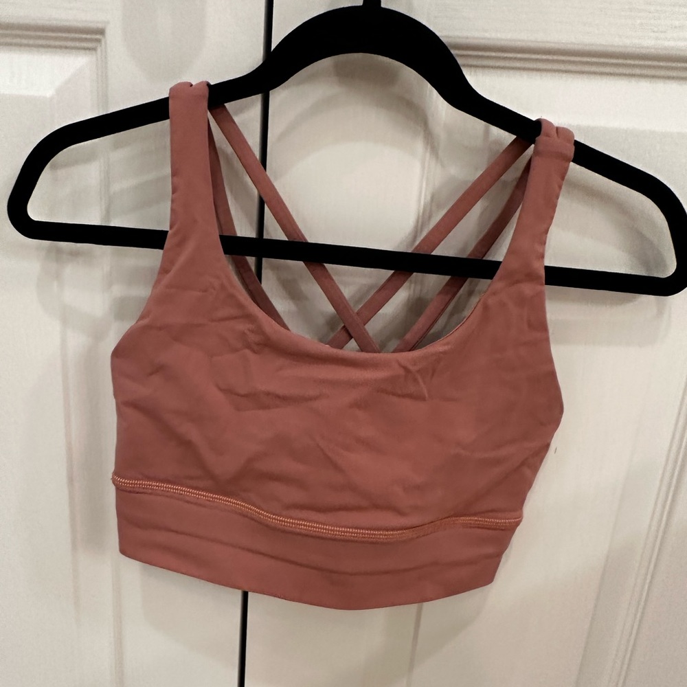 Coral Lululemon Energy Longline Bra size 6